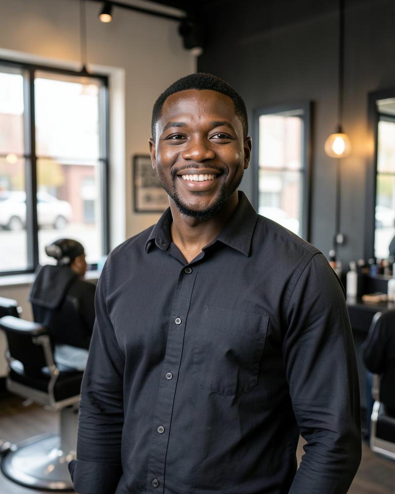 Marcus, fictional fade specialist at Fade & Forge